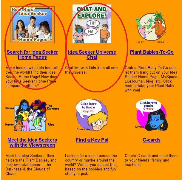 страницу с опциями для общения с иностранцами-детьми